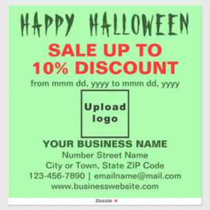 Business Halloween Sale on Light Green Vinyl