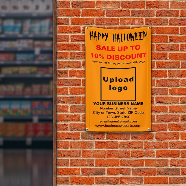 Business Halloween Sale on Orange Colour Banner (Attract more customers this holiday. Business Halloween sale on orange color banner.)