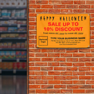 Business Halloween Sale on Orange Colour Rectangle Banner