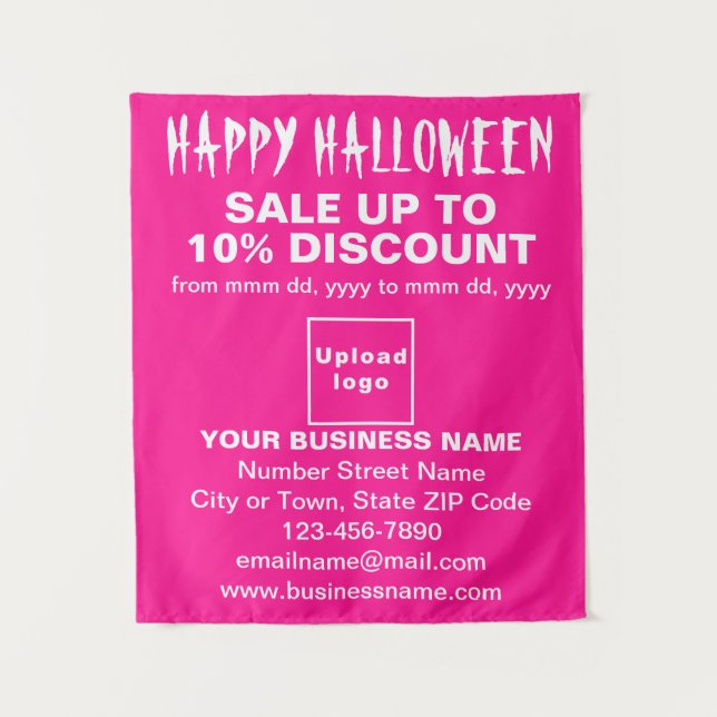 Business Halloween Sale on Pink Tapestry (Front)