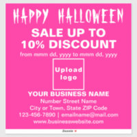 Business Halloween Sale on Pink Vinyl Sticker