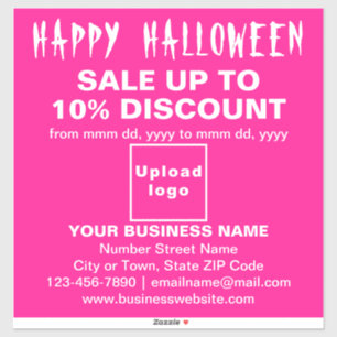 Business Halloween Sale on Pink Vinyl Sticker