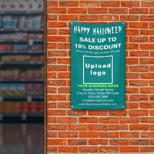 Business Halloween Sale on Teal Green Banner