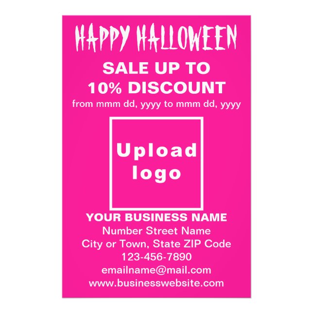 Business Halloween Sale on White Photo Paper (Front)