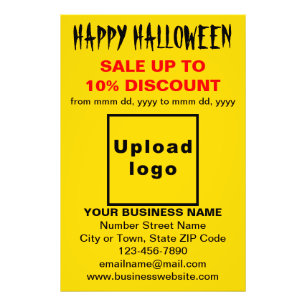 Business Halloween Sale on Yellow Photo Paper Print