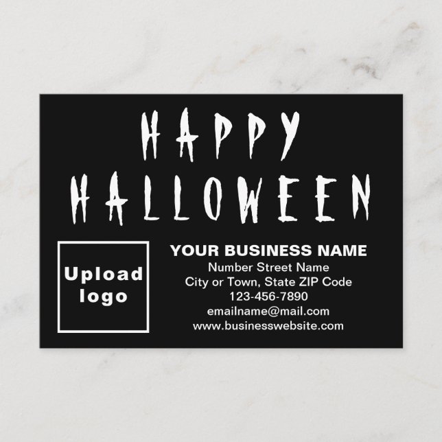 Business Halloween Small Black Flat Greeting Card (Front)