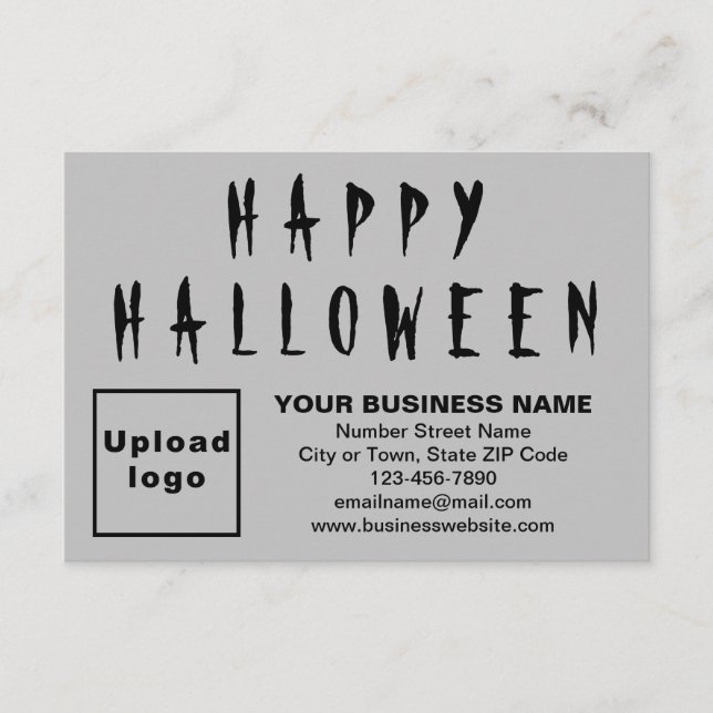 Business Halloween Small Grey Flat Greeting Card (Front)
