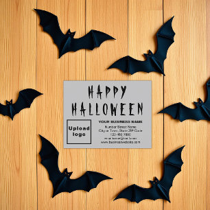 Business Halloween Small Grey Flat Holiday Card