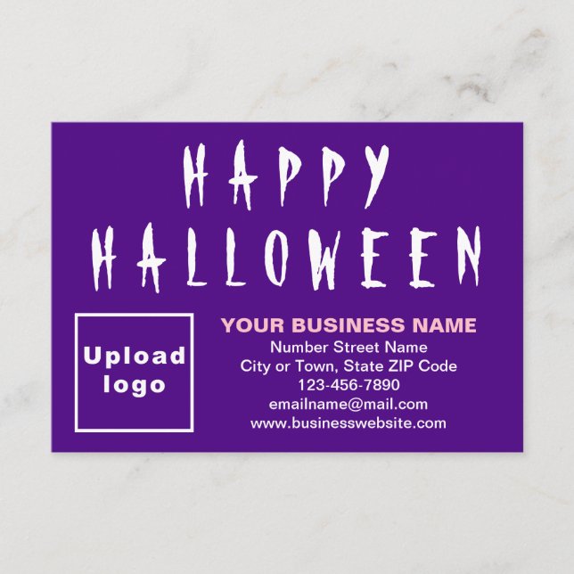 Business Halloween Small Purple Flat Greeting Card (Front)