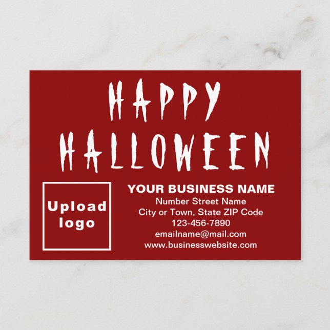 Business Halloween Small Red Flat Card (Front)