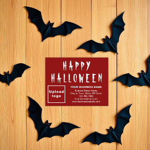 Business Halloween Small Red Flat Holiday Card
