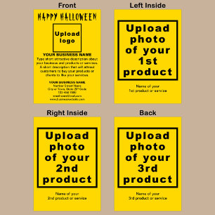 Business Halloween Yellow Folded Greeting Card