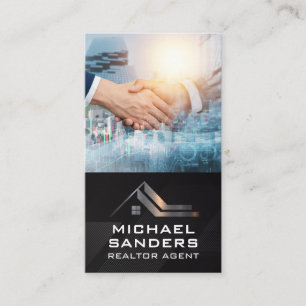 Business Hand Shake Real Estate Logo Card