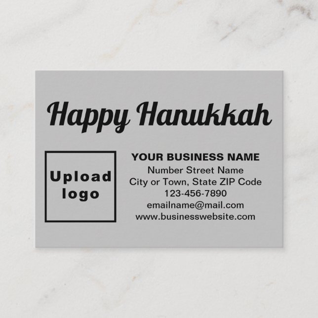 Business Hanukkah Greeting on Grey Enclosure Card (Front)