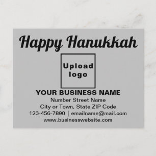 Business Hanukkah Greeting on Grey Postcard