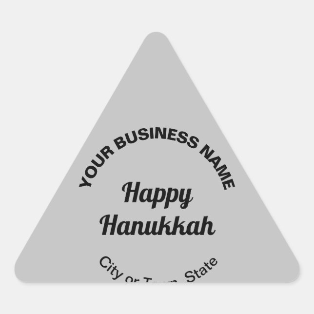Business Hanukkah Greeting on Grey Triangle Sticker (Front)