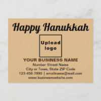 Business Hanukkah Greeting on Light Brown Postcard