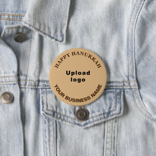 Business Hanukkah Greeting on Light Brown Round 7.5 Cm Round Badge