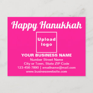 Business Hanukkah Greeting on Pink Postcard