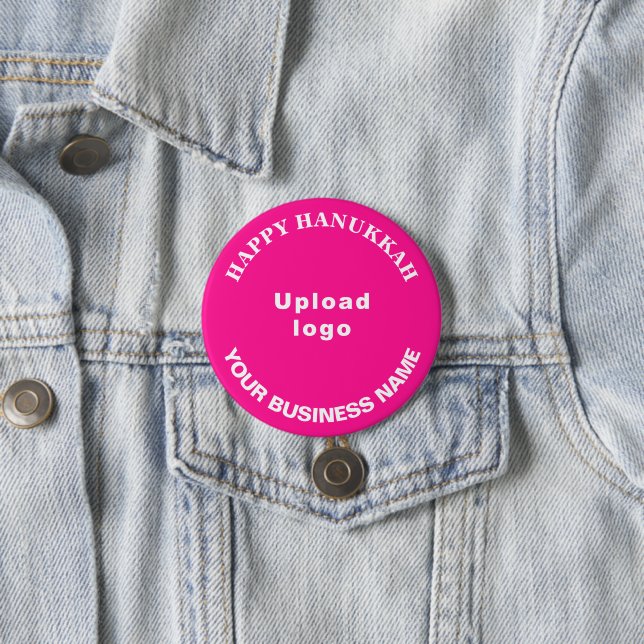Business Hanukkah Greeting on Pink Round Button (In Situ)