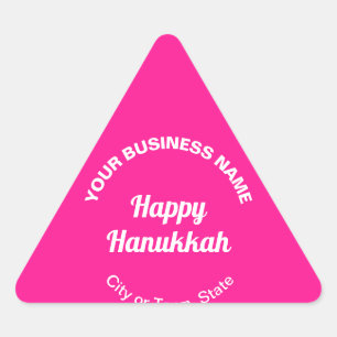 Business Hanukkah Greeting on Pink Triangle Sticker
