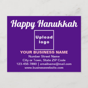 Business Hanukkah Greeting on Purple Postcard