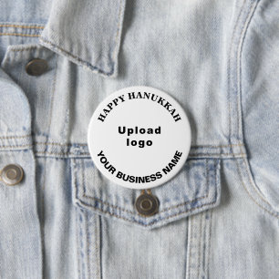 Business Hanukkah Greeting on White Round Button