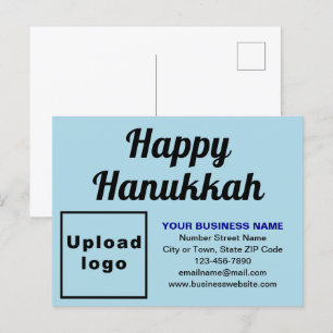 Business Hanukkah Light Blue Holiday Postcard