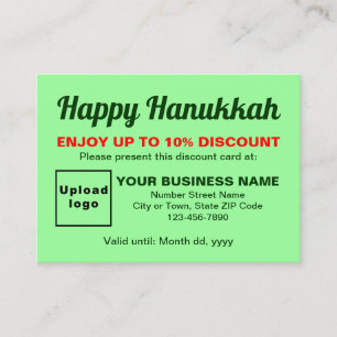Business Hanukkah Light Green Discount Card