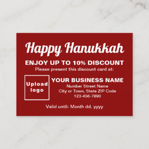 Business Hanukkah Red Discount Card