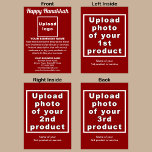 Business Hanukkah Red Folded Holiday Card<br><div class="desc">Happy Hanukkah! Wishing you joy, peace and blessing this festival of lights. A holiday to celebrate this December and to advertise also your business products or services to customers or clients. Holiday to promote your brand name. Customisable Hanukkah folded holiday card that you can put your business brand, products or...</div>