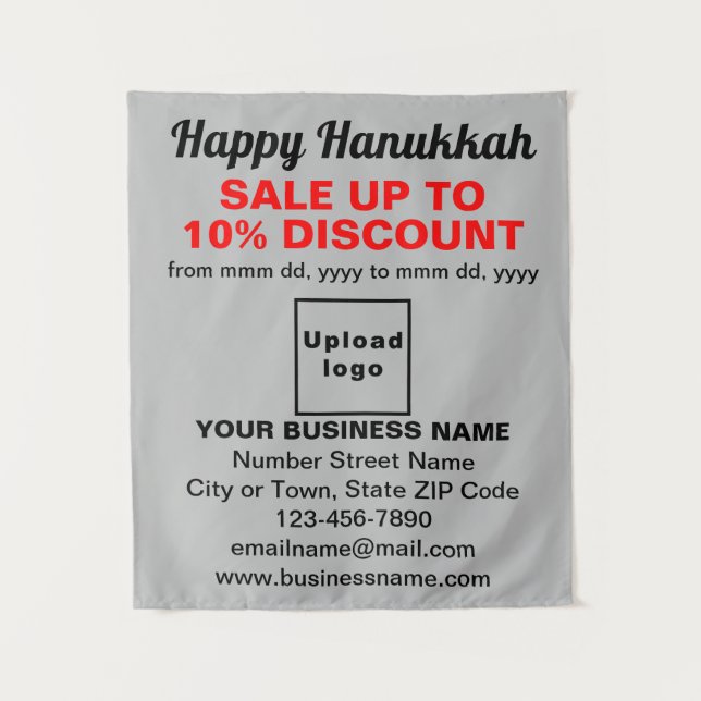 Business Hanukkah Sale on Grey Tapestry (Front)