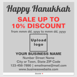 Business Hanukkah Sale on Grey Vinyl Sticker