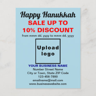 Business Hanukkah Sale on Light Blue Flyer