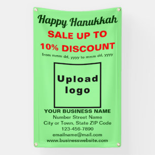 Business Hanukkah Sale on Light Green Banner