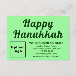 Business Hanukkah Small Light Green Flat Greeting Card