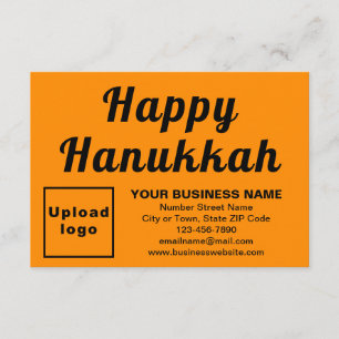 Business Hanukkah Small Orange Colour Flat Card