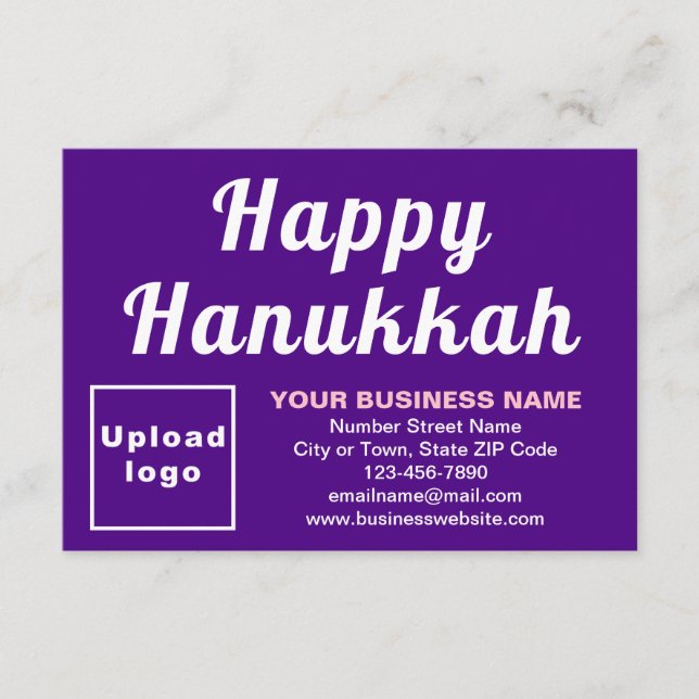 Business Hanukkah Small Purple Flat Card (Front)