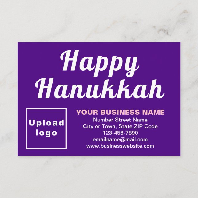 Business Hanukkah Small Purple Flat Greeting Card (Front)