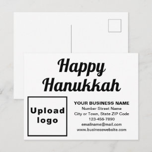 Business Hanukkah White Holiday Postcard