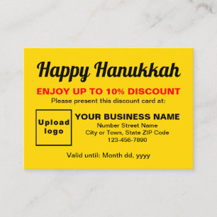 Business Hanukkah Yellow Discount Card