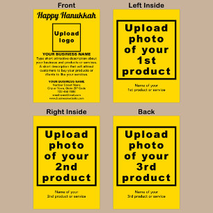 Business Hanukkah Yellow Folded Holiday Card