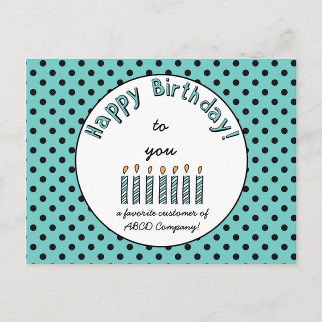 Business Happy Birthday Coupon Postcard (Front)