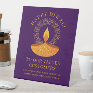Business Happy Diwali Customer  Pedestal Sign