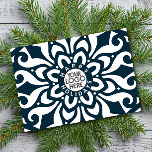 Business Happy Holidays Company Logo Snowflake Holiday Card