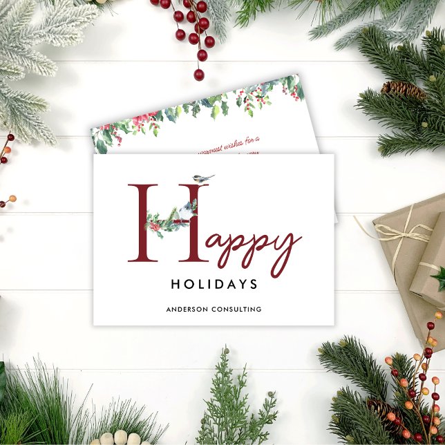 Business Happy Holidays Modern Simple Holiday Card (Creator Uploaded)