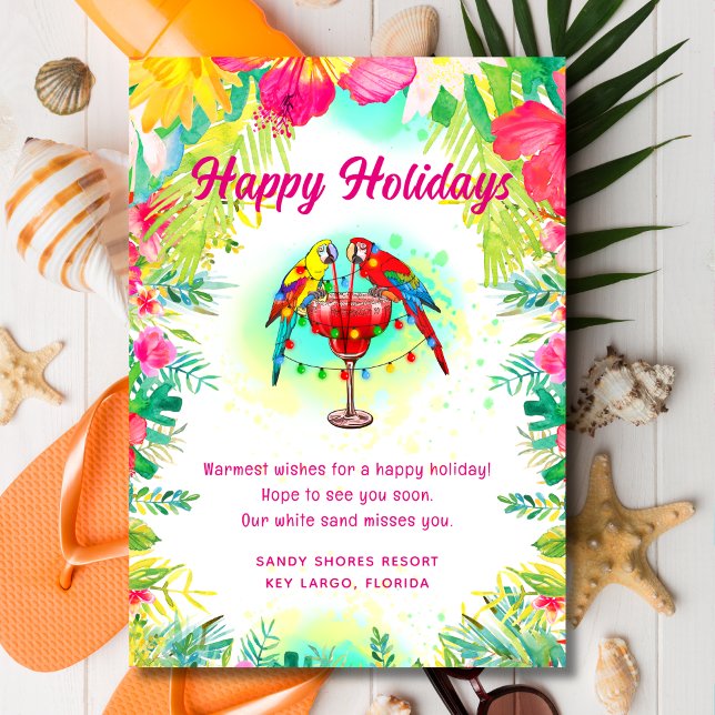 Business Happy Holidays Tropical Holiday Card (Creator Uploaded)