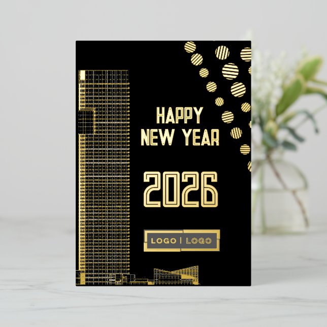 Business happy New Year 2026 urban long logo (Standing Front)