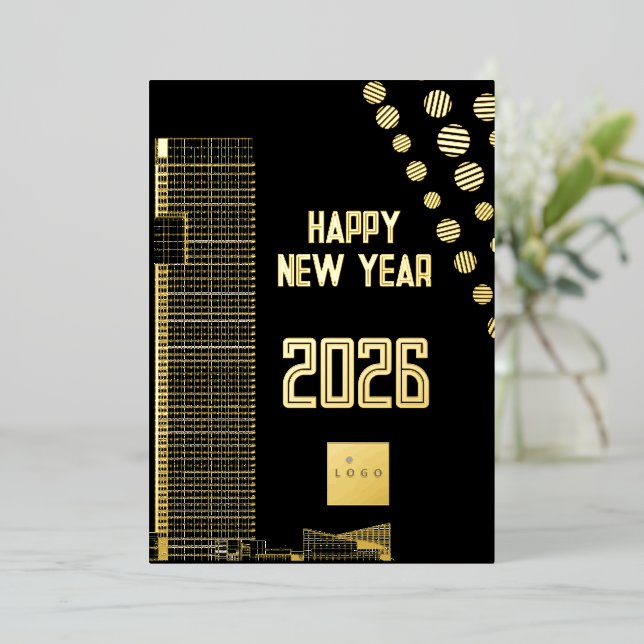 Business happy New Year 2026 urban square logo (Standing Front)