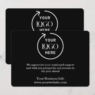 Business Holiday   Black Card with Custom Business